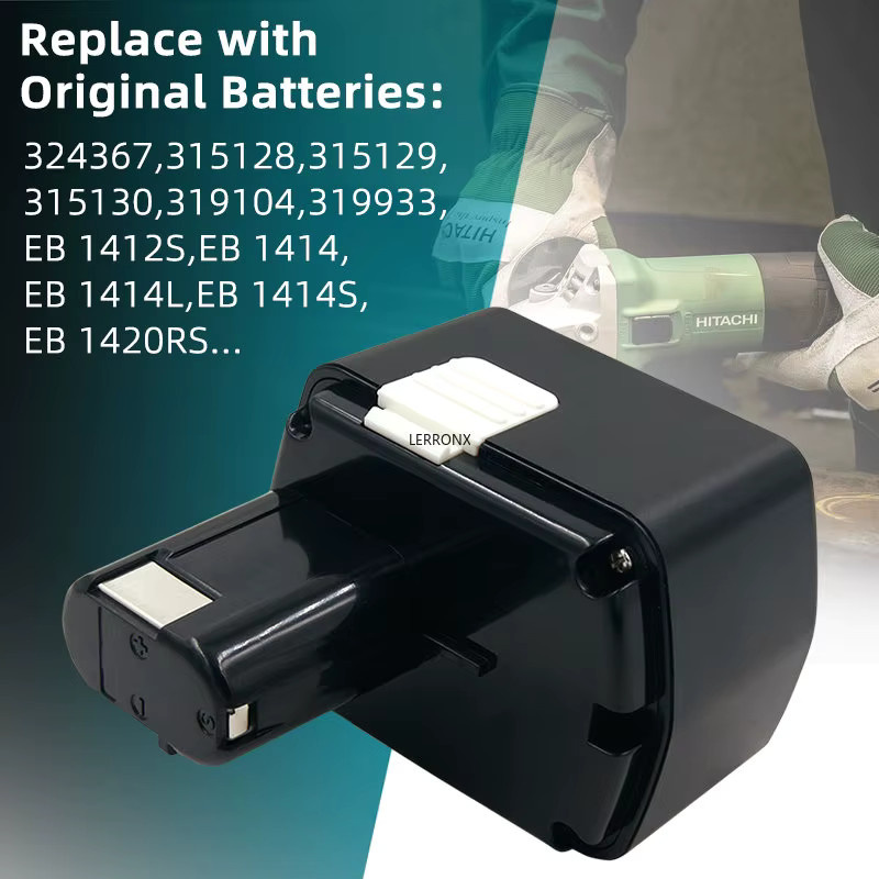 Hitachi Ersatzakku 14,4 V Ni-MH/Ni-Cd 4,0 Ah Schwarz für EB1414S EB1412 EB1424 EB1430 DS14DVF3 DS14DFL DV14DL - Bild 5
