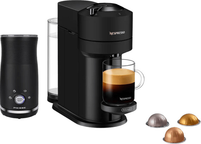 De'Longhi Nespresso Vertuo Next ENV120.BM Kapselkaffeemaschine in Schwarz mit Pierre Milchaufschäumer, Bluetooth und WiFi - Bild 1