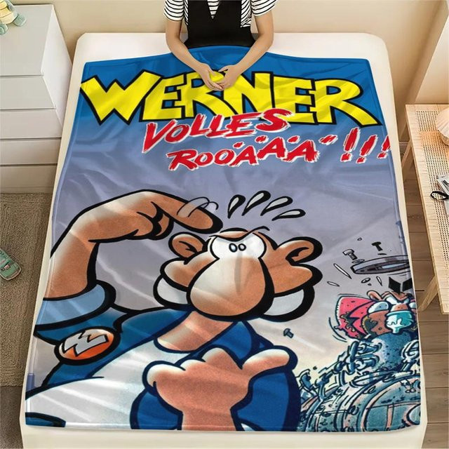 On My Love Home Flanelldecke mit Comic-Druck in Mehrfarbig, B/B: 130 x 150 cm - Bild 1