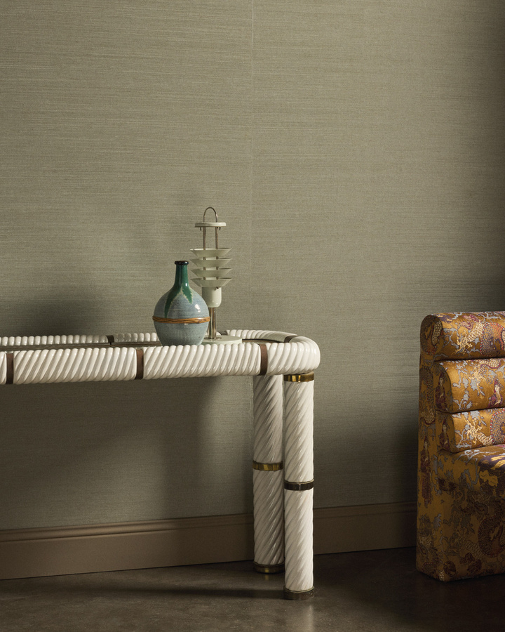 Nobilis Wallpaper Seta STA30 Textiltapete Grau Plain - Bild 1