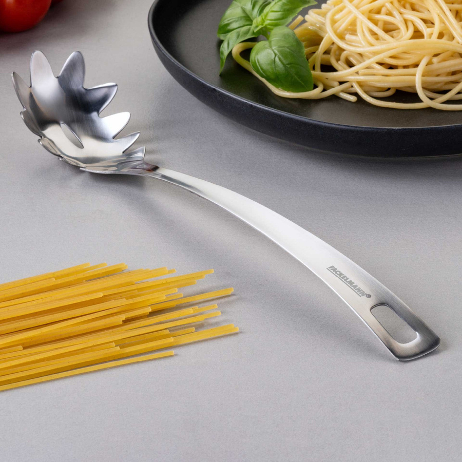 Fackelmann Spaghettilöffel Essential aus Edelstahl in Silber mit Aufhängeschlaufe - Bild 2