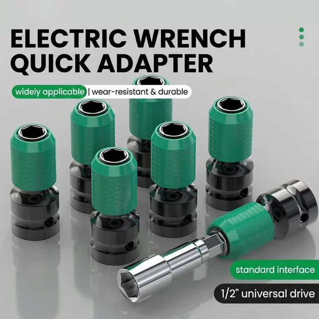 Parkside Schnellwechsel-Schlagschrauberadapter Bit-Halter mit 1/2-Zoll Vierkantantrieb und 1/4-Zoll Innengewinde in Grün - Bild 1