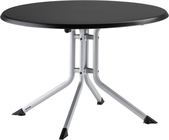 Kettler Klapptisch Boulevard rund, Farbe Anthrazit und Silber, Durchmesser: 115 cm, Höhe: 74 cm - Bild 1