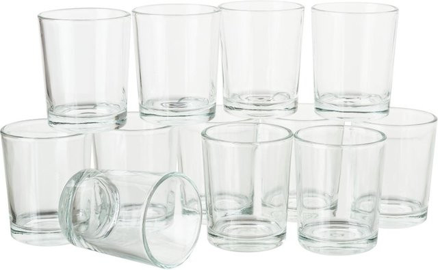 VBS Teelichtgläser Hoch, 12 Stück, transparent aus Glas - Bild 1