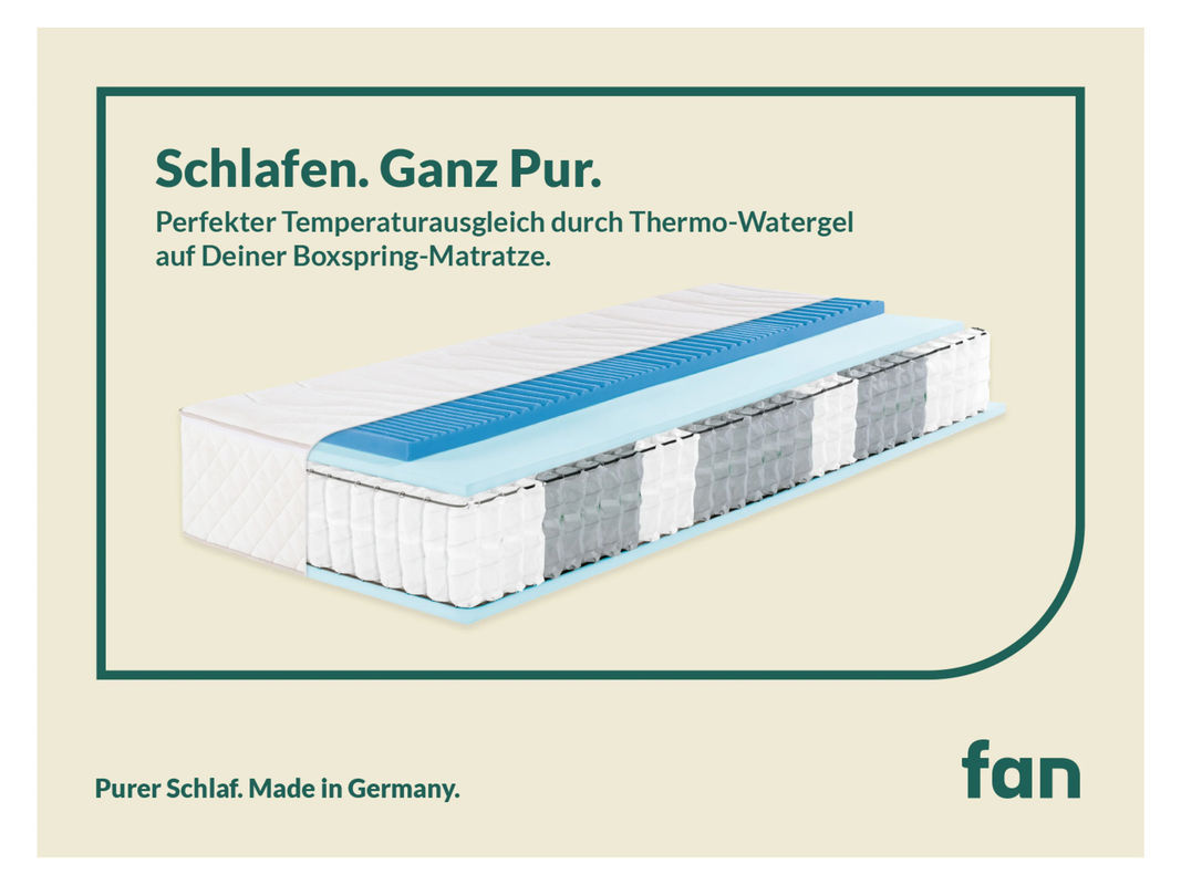 f.a.n. 7-Zonen Boxspring-Matratze mit integrierter Thermogel-Auflage und Taschenfederkern, H4, B: 140 cm, T: 200 cm - Bild 2