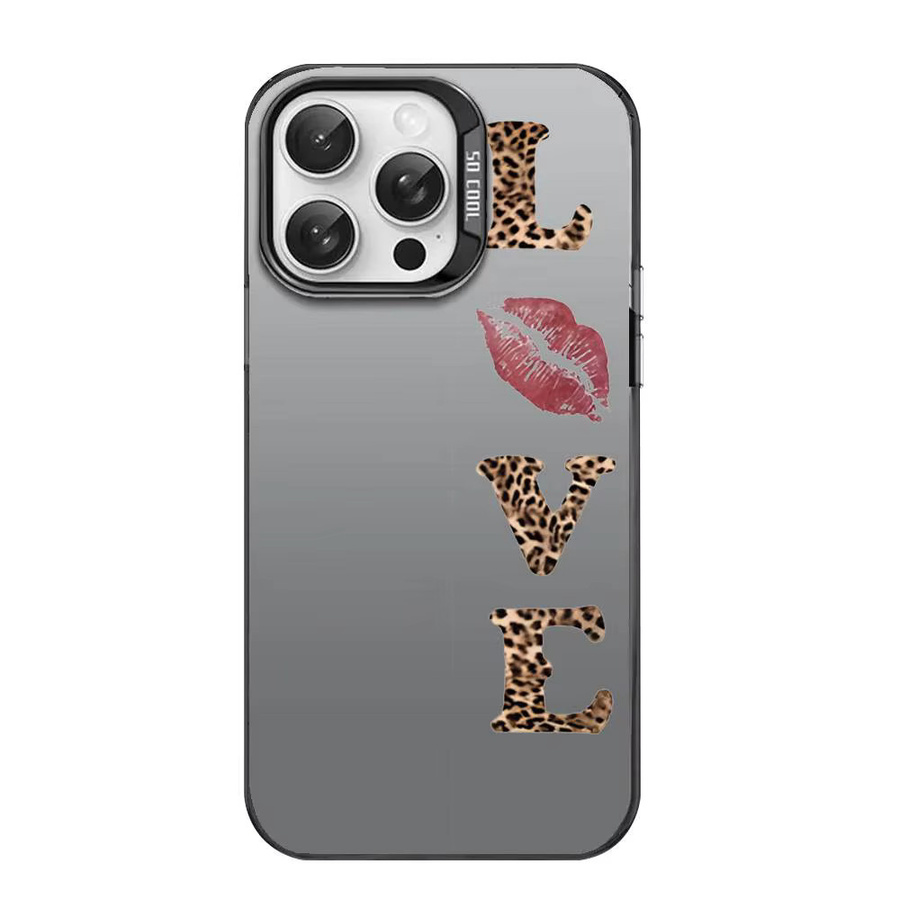 Stoßfeste iPhone Schutzhülle mit Lippen-Design und Aurora Laser Effekt in Schwarz Rot Mehrfarbig für Apple iPhone 17 16 15 14 13 12 11 Pro Max Plus - Bild 3