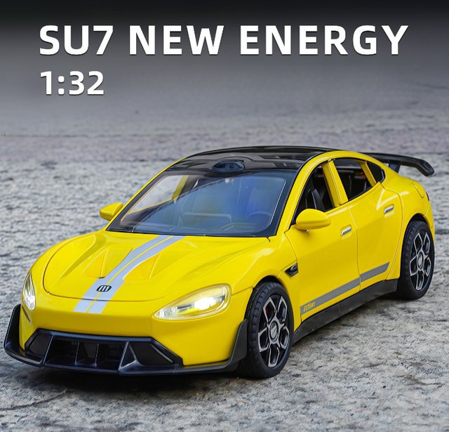 SU7 Ultra Legierung Sportwagen Modell, 1:32, Metall, Gelb - Bild 1