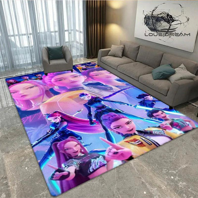 Rutschfester 3D KPop Dämonenjäger Teppich aus Polyester in Multicolour, B: 120 cm, L: 160 cm - Bild 1