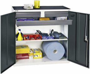 Stumpf Werkzeug- und Materialschrank 3000 aus Metall in Grau und Anthrazit mit 2 Schubladen, 1 Wanne und Schließsystem - Bild 1