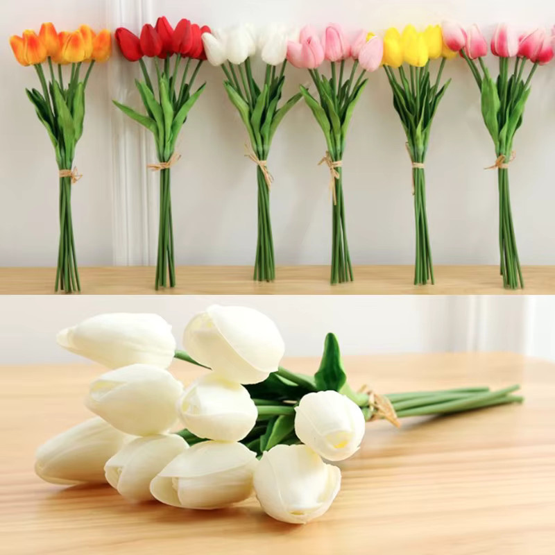 JETTING Künstlicher Tulpenstrauß in Mehrfarbig für Heim- und Hochzeitsdekoration - Bild 3