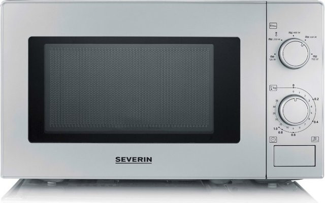 Severin Solo Mikrowelle MW 7899 in Silber, Tischgerät mit 700 Watt und Timer, B/T/H: 43,5 x 34,5 x 25,4 cm - Bild 1