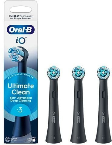 Oral B iO Ultimate Clean Zahnbürstenkopf, Schwarz, 3 Stück - Bild 1