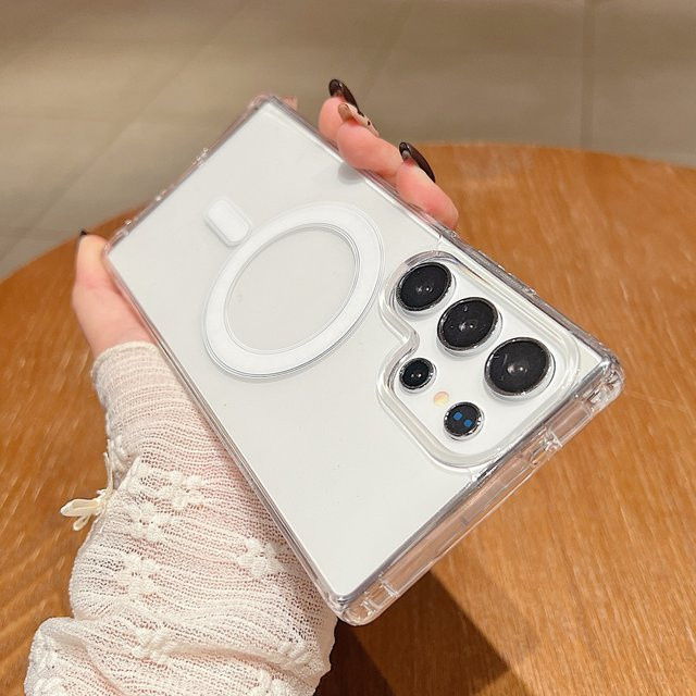 MagSafe Acryl Schutzhülle für Samsung S25 Ultra S26 S25 Edge Plus S25FE A17 A36 A56 Transparent mit magnetischer TPU-Hülle - Bild 1