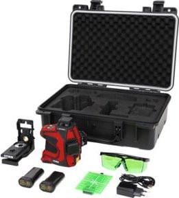 Stier Kreuzlinienlaser SKL 3x360 Grad mit grünem Laserstrahl 520nm inklusive Koffer und 1/4" sowie 5/8" Gewinde - Bild 1