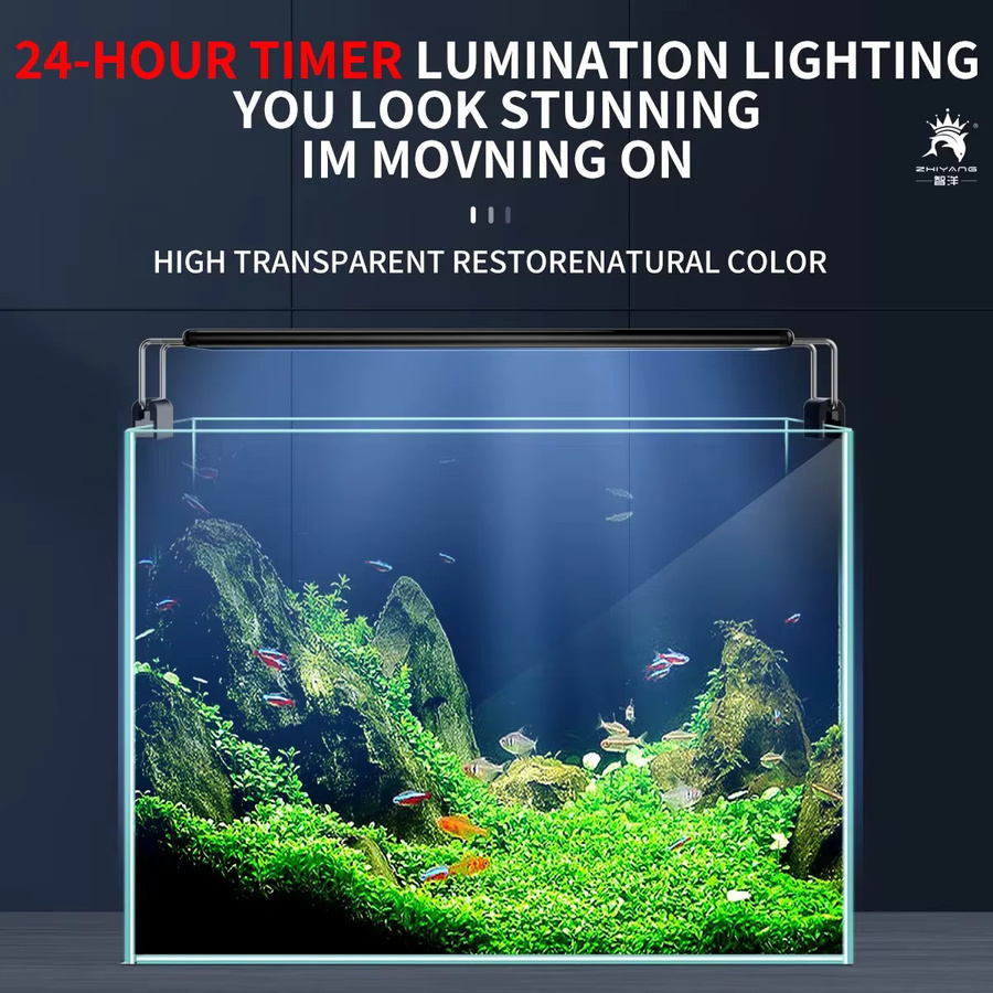 LED Aquariumlicht mit Timer und Vollspektrum für Wasserpflanzen, Blau-Weißes Pflanzenlicht mit Stativ und Clip-Halterung - Bild 3