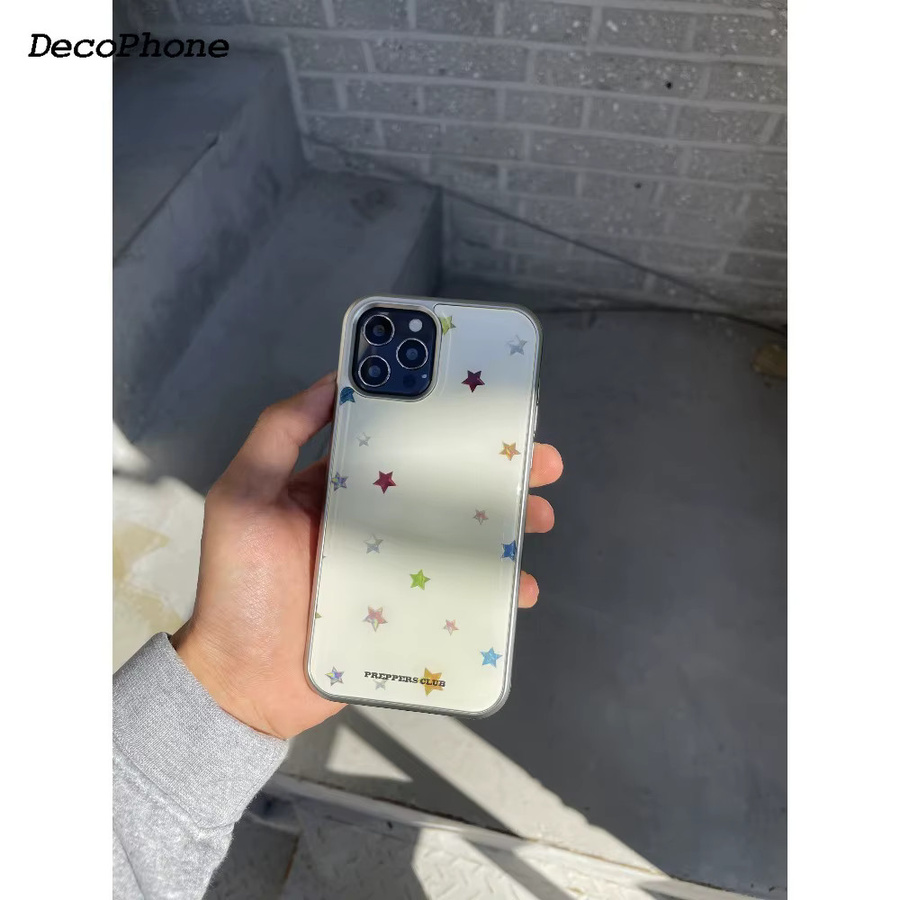 DecoPhone Handyhülle mit farbigen Sternen in Silber und Schwarz für iPhone XR bis iPhone 17 Pro Max, TPU Anti-Sturz Hülle - Bild 3