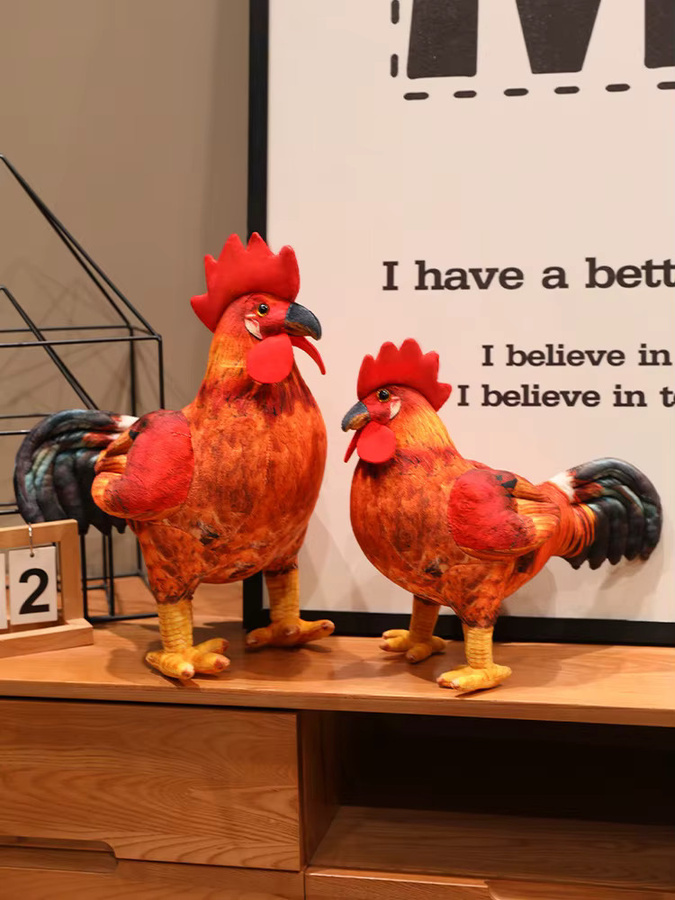 pangcangshu Simulation Hahn Plüschtier, Huhn Plüschkissen, bunt - Bild 7