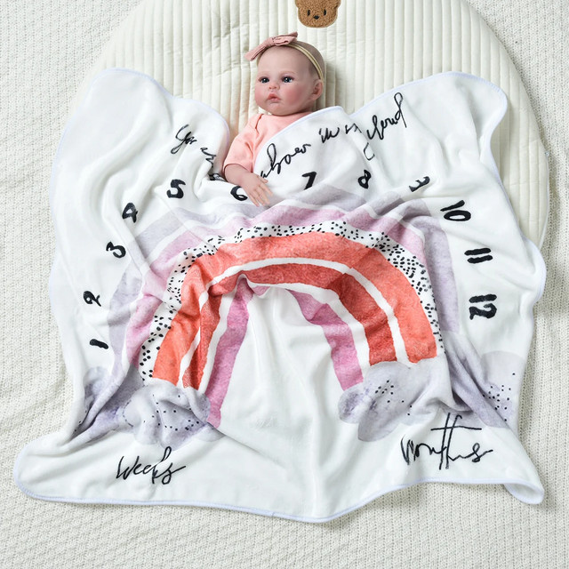 VIKAMA Baby Plüschdecke weich und warm für Neugeborene und als Fotografie-Hintergrund - Bild 1