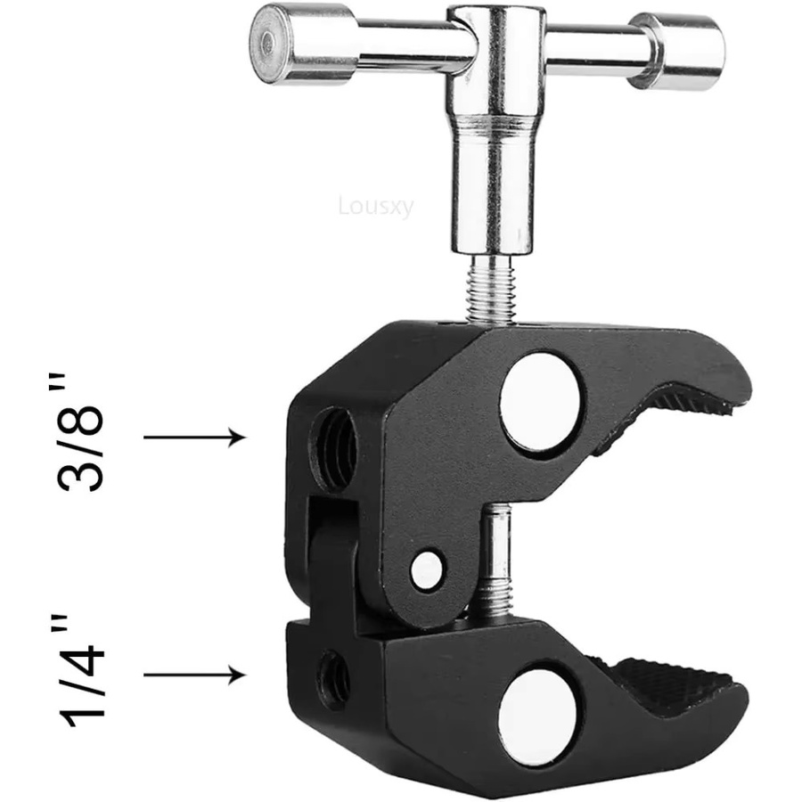 Wrumava CNC-Superklemme aus Metall mit 360 Grad Mini Kugelkopf und 1/4 Zoll Schnellspanner in Schwarz für DSLR Kamera und GoPro - Bild 3