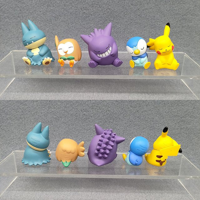 Bandai Pokemon Actionfiguren Set mit Gengar, Rowlet, Piplup und Snorlax als Sitzpuppen für dein Sammlerstück oder als Desktop-Ornamente - Bild 1