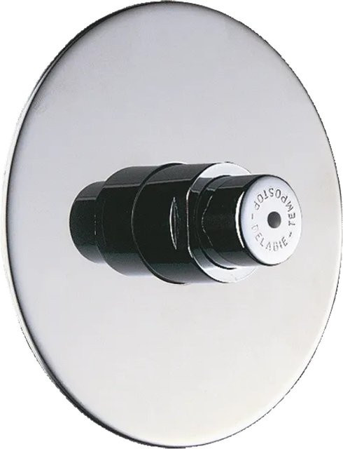 Delabie TEMPOSTOP Urinal-Spülarmatur G1/2 Unterputz in Chrom mit Rosette und Rückschlagventil - Bild 1