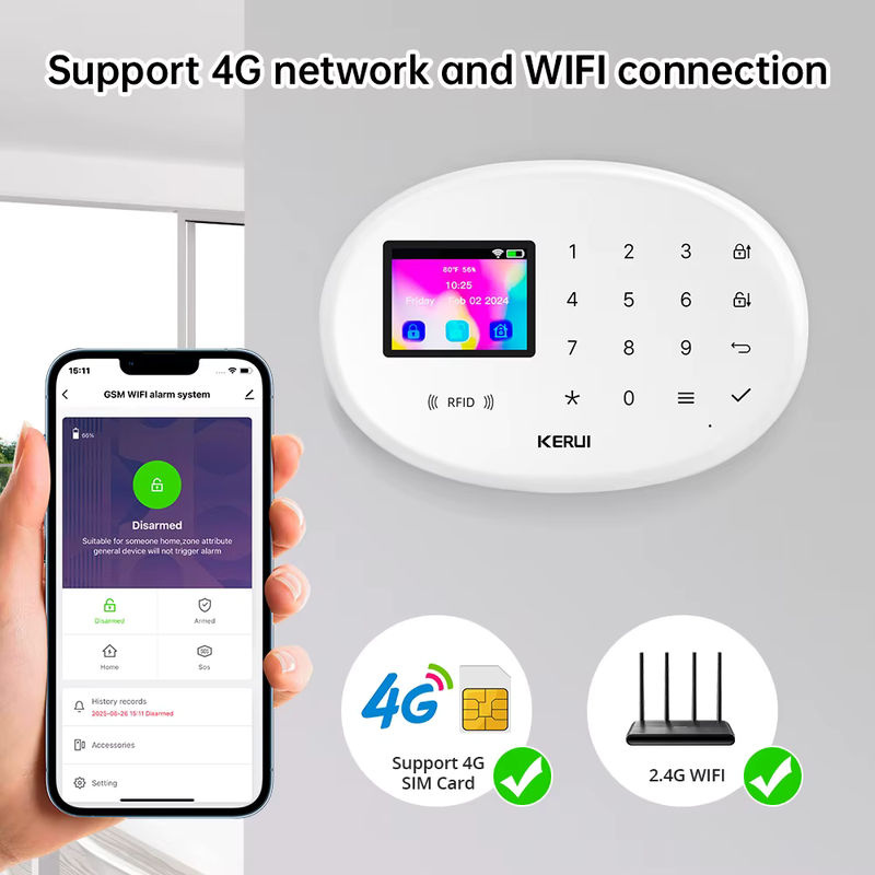 KERUI W204 Smart Home Alarmsystem mit WiFi und 4G GSM, Tuya Smart Einbruchschutz-Set in Weiß mit drahtloser 433 MHz Sirene und Bewegungsmelder - Bild 3