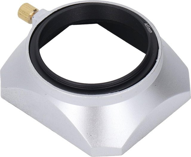 Shoemst Retro Gegenlichtblende Quadratisch 46mm für Digitalkameras und Spiegellose Kameras in Silber und Schwarz - Bild 1
