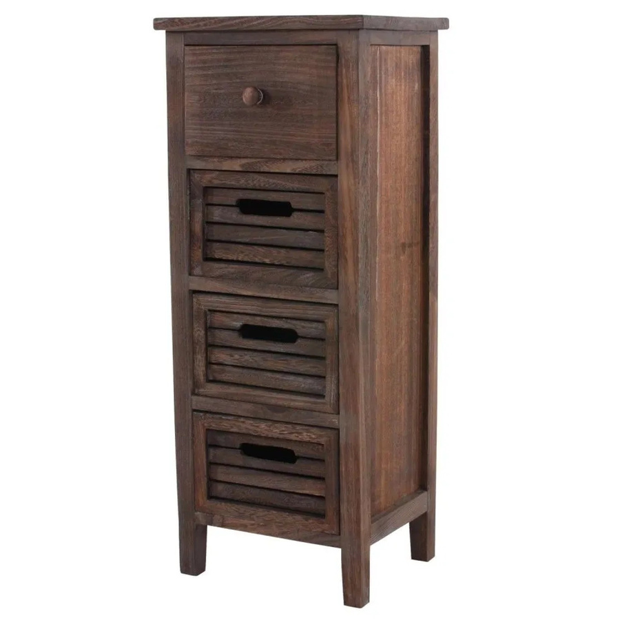 MCW Kommode H18 in Braun im Shabby-Look Vintage aus Paulowniaholz, B/T/H: 74 x 30 x 25 cm - Bild 2