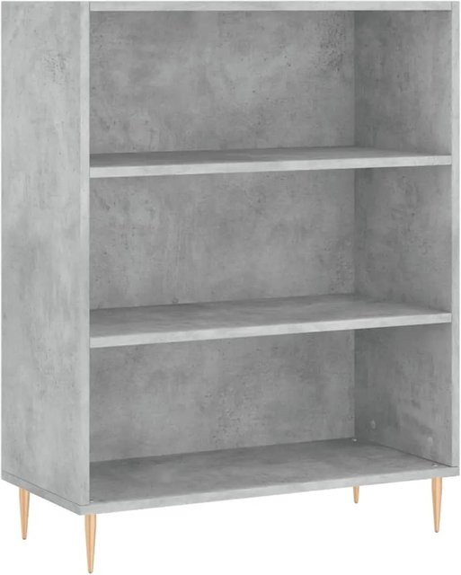vidaXL Bücherregal modern in Betongrau aus Metall und MDF, B/T/H: 69,5 x 32,5 x 90 cm - Bild 1