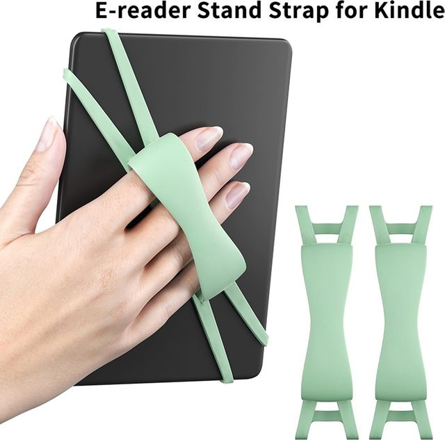 SD&HI Silikon-Handgriff in Grün für Kindle und Kobo E-Reader sowie Tablets von 4,7 bis 8 Zoll, rutschfester Tablet-Ständer - Bild 1