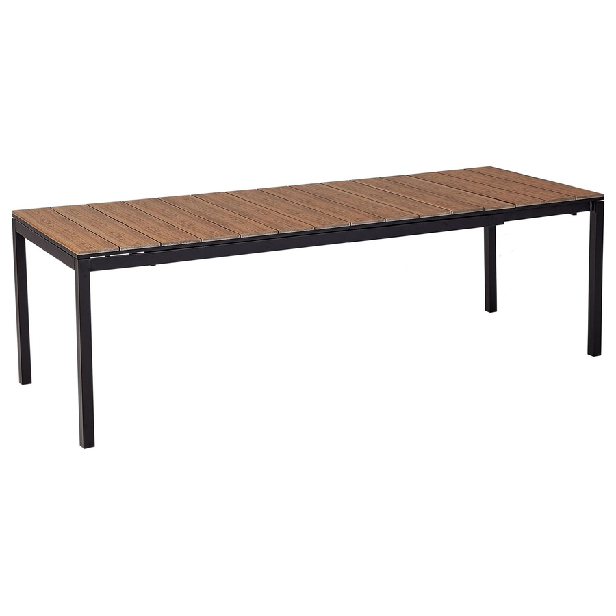 Beliani Gartentisch TOFANE aus Aluminium und Holzdekor in Schwarz und Braun, ausziehbar, B/T/H: 198 x 90 x 77 cm - Bild 2