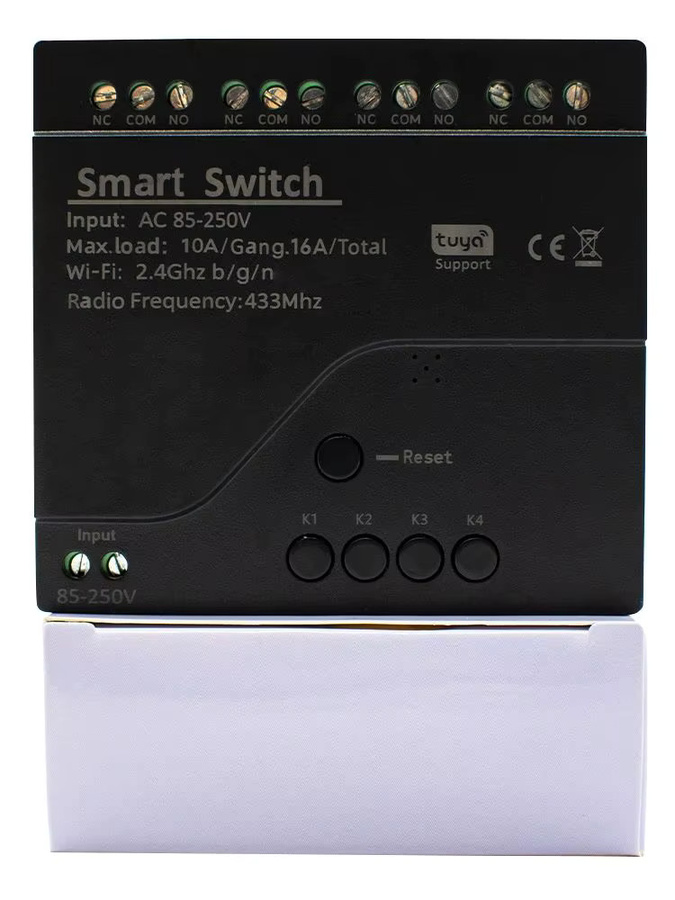 Tuya Smart Wifi Switch 4CH Relais Modul für Alexa und Google Home, Schwarz, 10A, 85-250V AC/7-32V DC - Bild 7