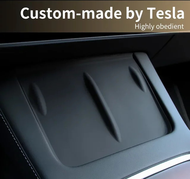 Rutschfeste Silikon Schutzabdeckung für das Wireless Charging Pad von Tesla Modell 3 und Modell Y, Schwarz - Bild 1