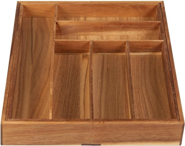 Zandiara Besteckeinsatz Flex in Naturfarben mit Trennern, Beige und Braun in Holzoptik, B/T/H: 53,5 x 47,3 x 5,5 cm - Bild 1