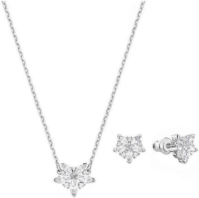 Swarovski Halskette Edelweiß, Edelstahl, Silber, Damen, Kristall - Bild 1