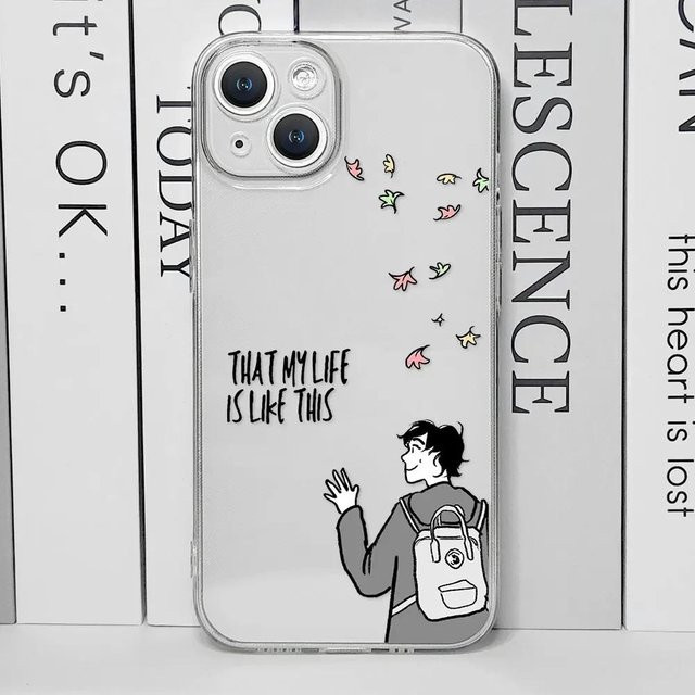 Heartstopper Handyhülle für iPhone 15 Pro Max 14 13 12 11 mit Charlie Motiv, Transparentes Silikon mit weicher Rückseite - Bild 1
