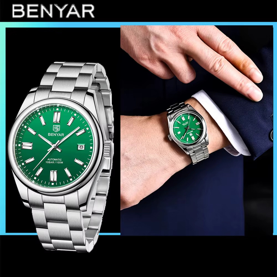 BENYAR Armbanduhr Automatik, Edelstahl, Schwarz, Herren - Bild 3