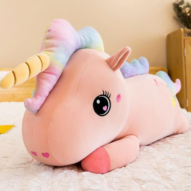 Einhornpuppe Plüschtier, großes Wurfkissen, rosa, 85cm - Bild 1