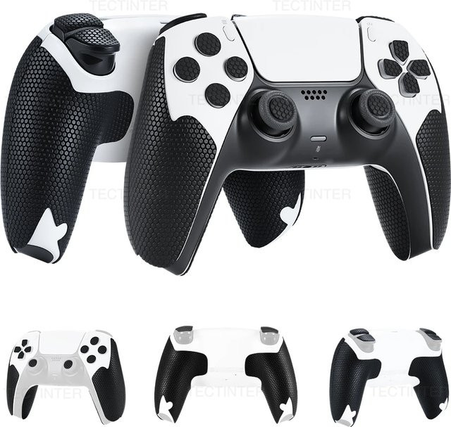 TECTINTER Schutzaufkleber-Set für Nintendo Switch 2, PS5 und Xbox Controller in Schwarz, rutschfester strukturierter Skin als Griffüberzug - Bild 1
