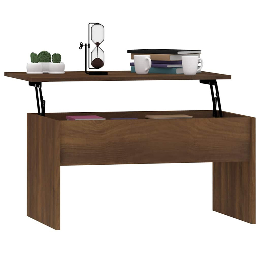 vidaXL Couchtisch in Braun mit Lift-Mechanismus, modern und rechteckig, B/T/H: 80 x 50,5 x 41,5 cm - Bild 3