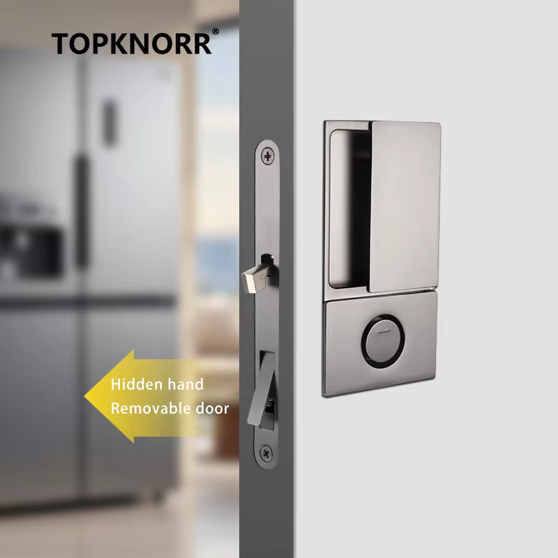 TOP KNORR Schiebetür-Hakenschloss für Badezimmer und Schlafzimmer, doppelseitig und geräuscharm, grifflos - Bild 2