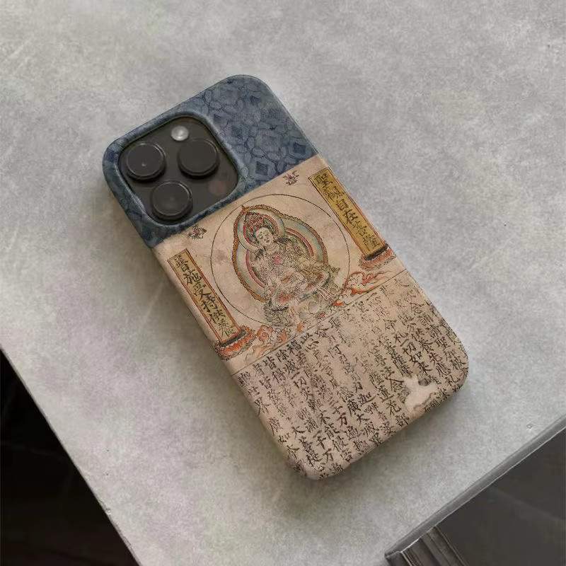 TROPLET Künstlerische Handyhülle mit Buddha-Schriftzug für iPhone 16 15 14 13 12 11 Pro Max Plus, Multicolour - Bild 2