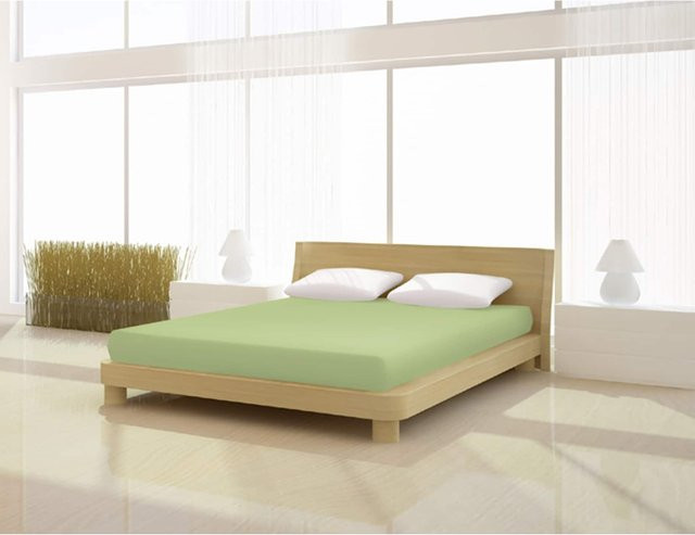 Mr. Sandman Topper Spannbetttuch de luxe aus Elastan in Grün, B/T: 200 x 200 cm - Bild 1