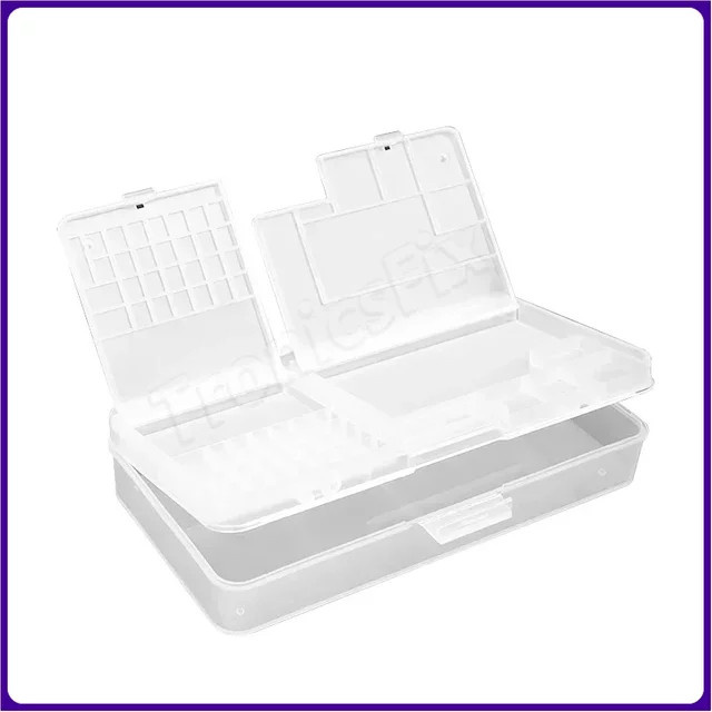 5er Set SUNSHINE SS-001A Multifunktions-Aufbewahrungsbox für IC-Motherboard-Teile und Handy-Reparaturwerkzeuge, transparent - Bild 1