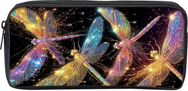 Fancy Style Studio Einlagiges Federmäppchen Skizze Libellen-Print in Multicolour, B: 23,0 cm, T: 23,0 cm, H: 6,0 cm - Bild 1