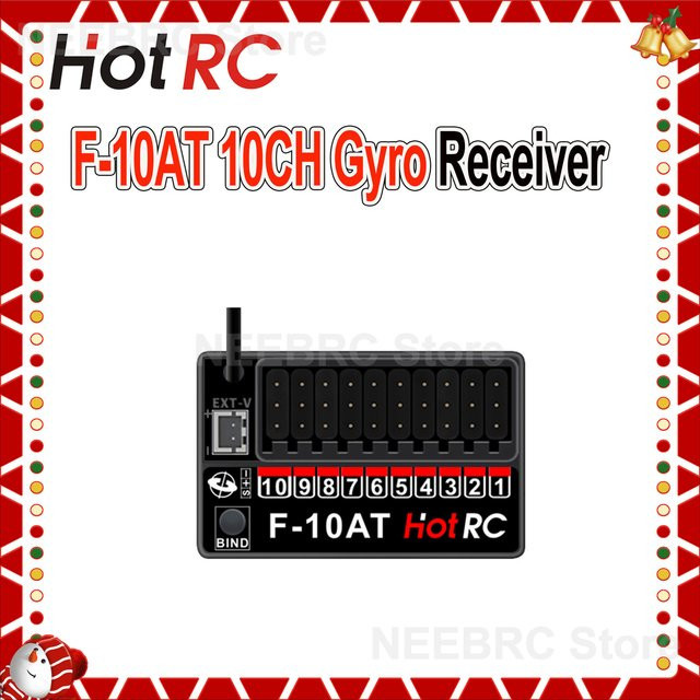 HotRC F-10AT 10-Kanal Gyro-Empfänger, 2,4G PWM, 1/2/4 Stück - Bild 1