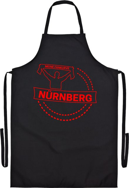 Grillschürze Meine Fankurve Nürnberg von multifanshop in Rot - Bild 1