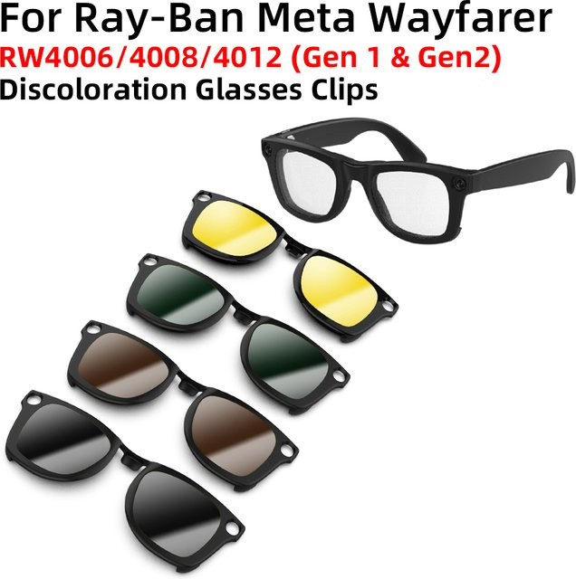 Hibloks Smartglasses Clip für Ray-Ban Meta Wayfarer & Gen 2, Schwarz, Vollrand, Square, Kunststoff - Bild 1