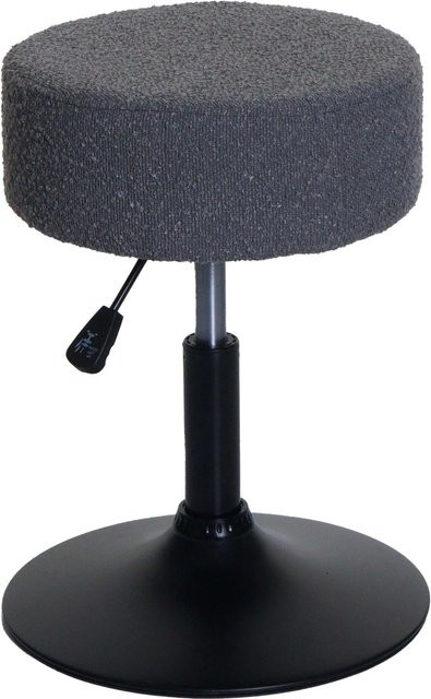 MCW Hocker C22 höhenverstellbar und drehbar aus Bouclé Stoff in Dunkelgrau, Durchmesser: 37 cm - Bild 1