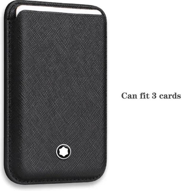 Magnetischer Saffiano Leder Kartenhalter für iPhone 17 16 15 14 mit MagSafe und Kohlefaser-Design in Schwarz - Bild 1